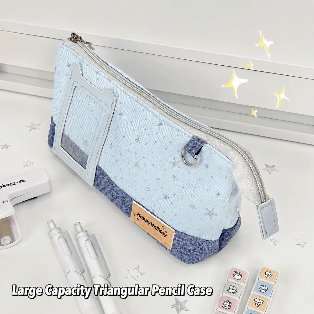 Korean Star Pencil Case Large Capacity with Photo Window Pencil Case Nixie