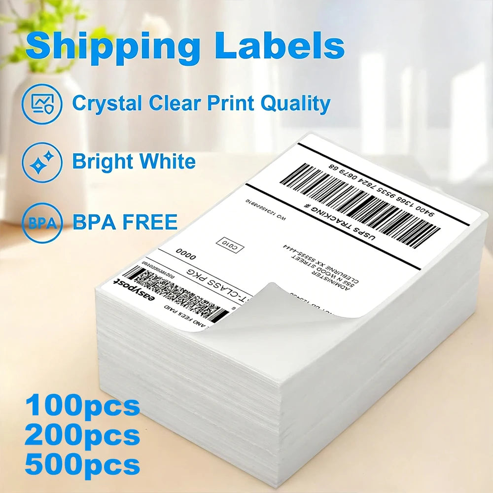4x6 Thermal Shipping Labels 100x150mm Self-Adhesive 500 Sheets Thermal Shipping Labels Nixie