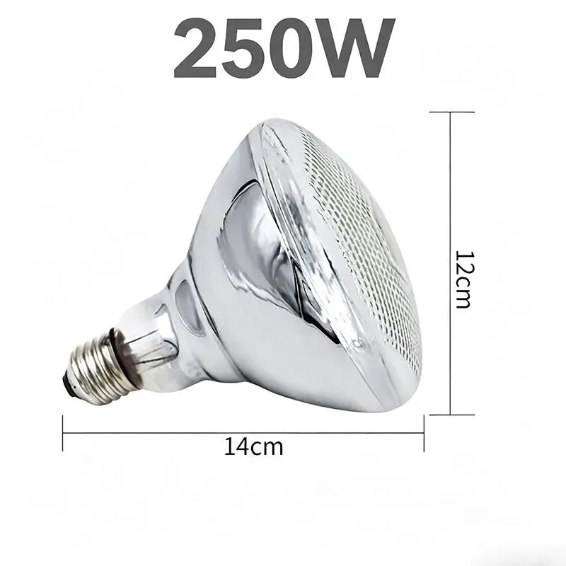 Infrared Heat Lamp Bulb 100W–250W for Brooder & Livestock Infrared Heat Lamp Nixie 250W