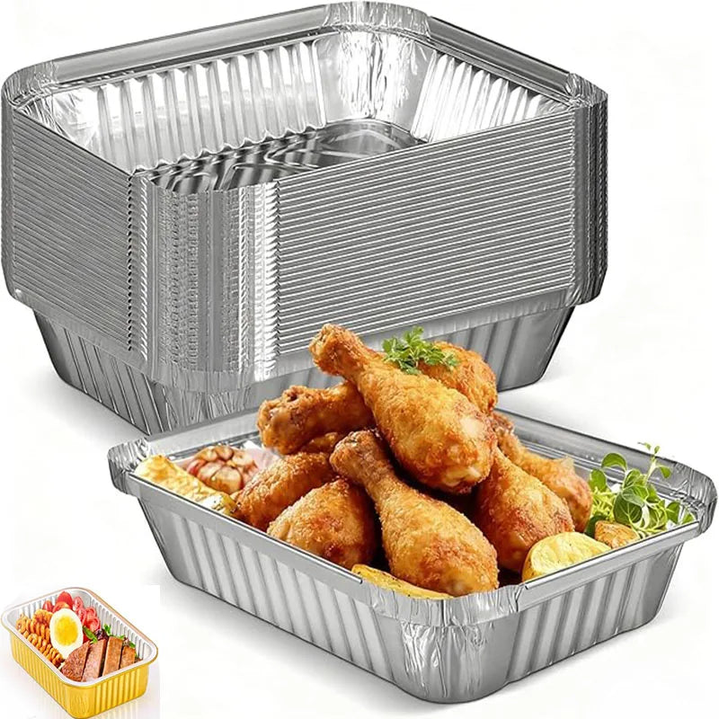 100-Pack Aluminum Foil Loaf Pans – Non-Stick Baking Trays Foil Loaf Baking Pans Nixie
