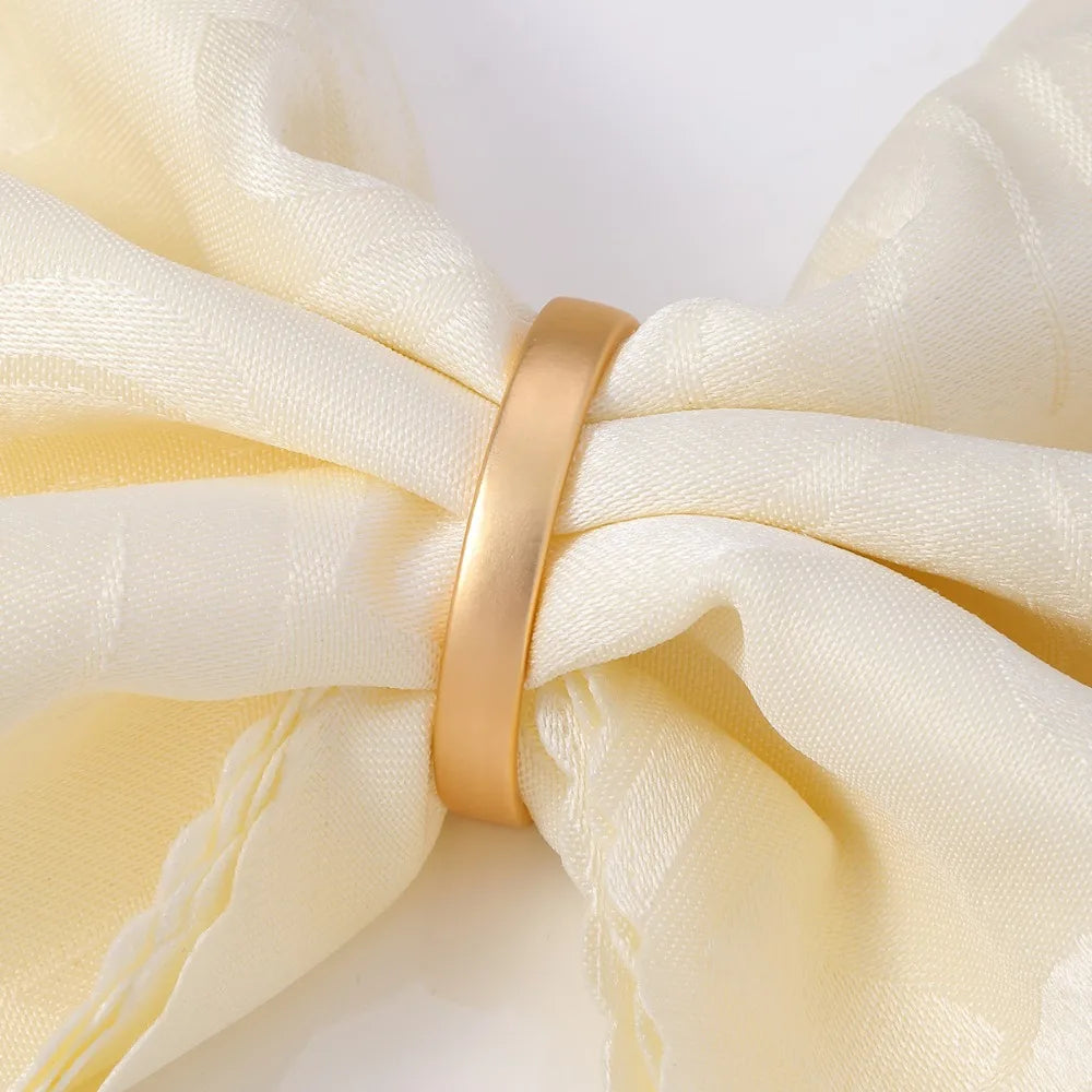 12-Pack Matte Gold Stainless Steel Napkin Rings | D-Shape Napkin Rings Nixie