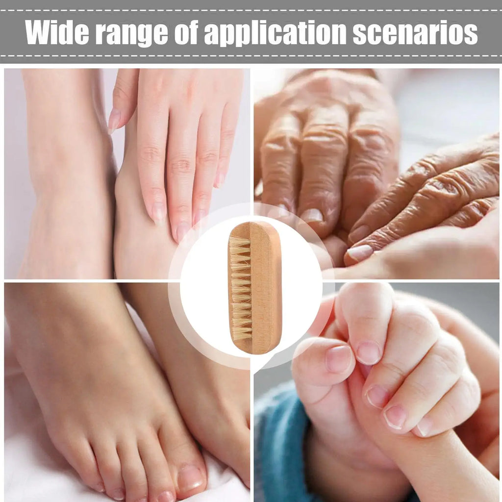 Wooden Double-Sided Nail Cleaning Brush – Soft Bristles Nail Cleaning Brush Nixie