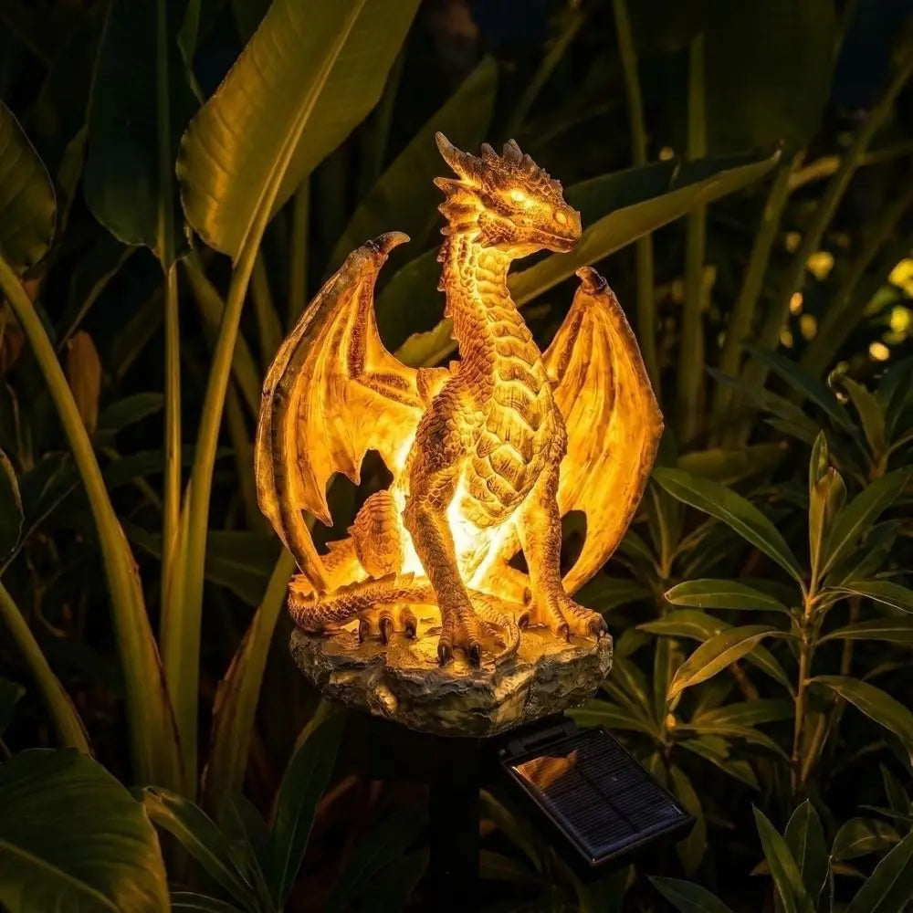 Dragon Solar Garden Stake Light – Warm Glow & Weatherproof Solar Garden Light Nixie