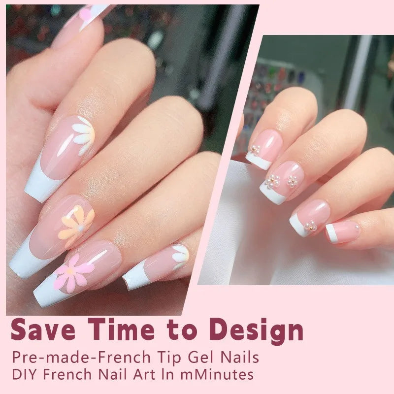 150Pcs French Press On Nails – Coffin & Almond Reusable Tips Press On Nails Nixie