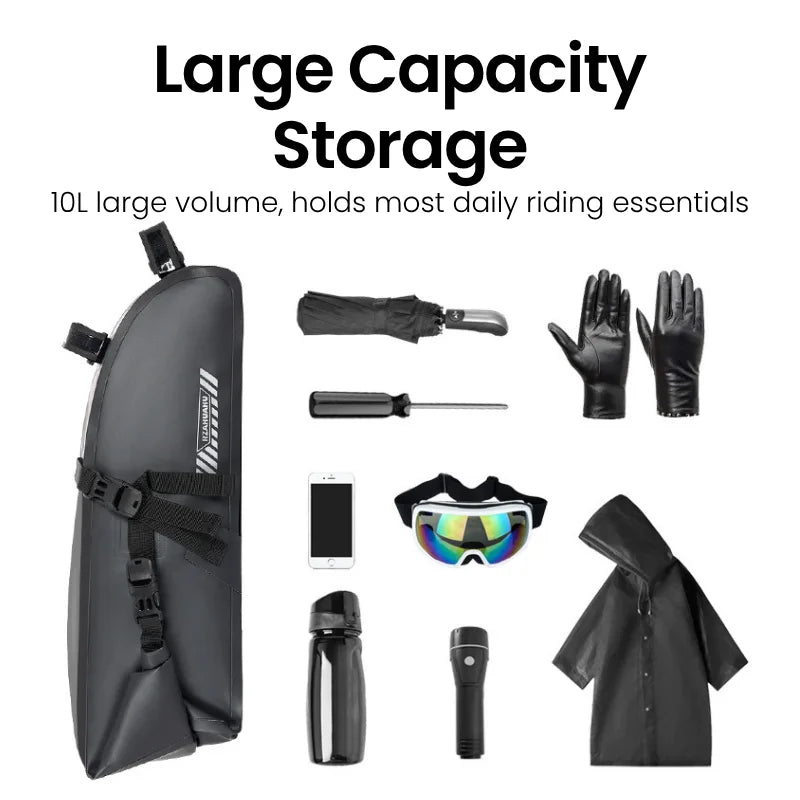 10L Waterproof Bike Seat Bag – Large Saddle Storage Pouch Cycling Saddle Bag Nixie