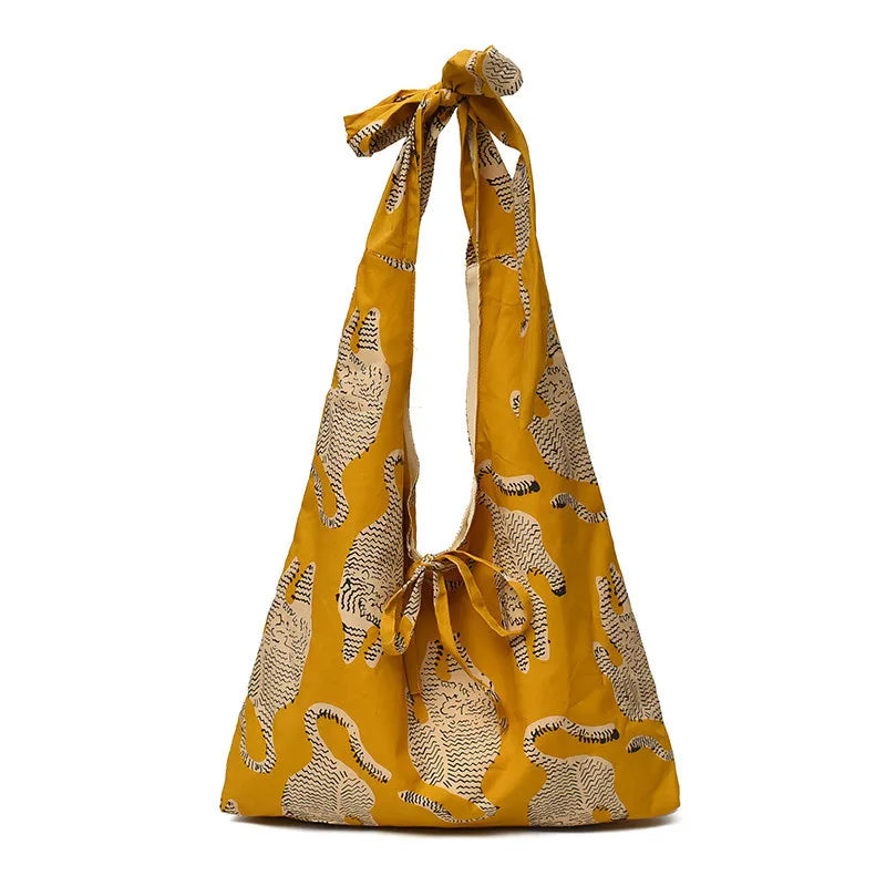 Women's Vintage Print Large Capacity Shoulder Tote Bag