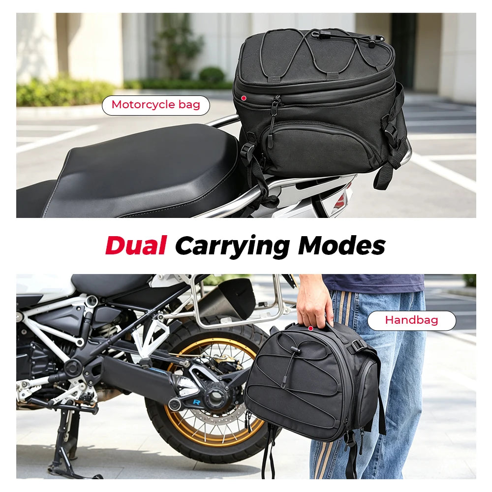 KEMIMOTO Motorcycle Tail Bag – Waterproof Expandable Rear Bag Motorcycle Tail Bag Nixie