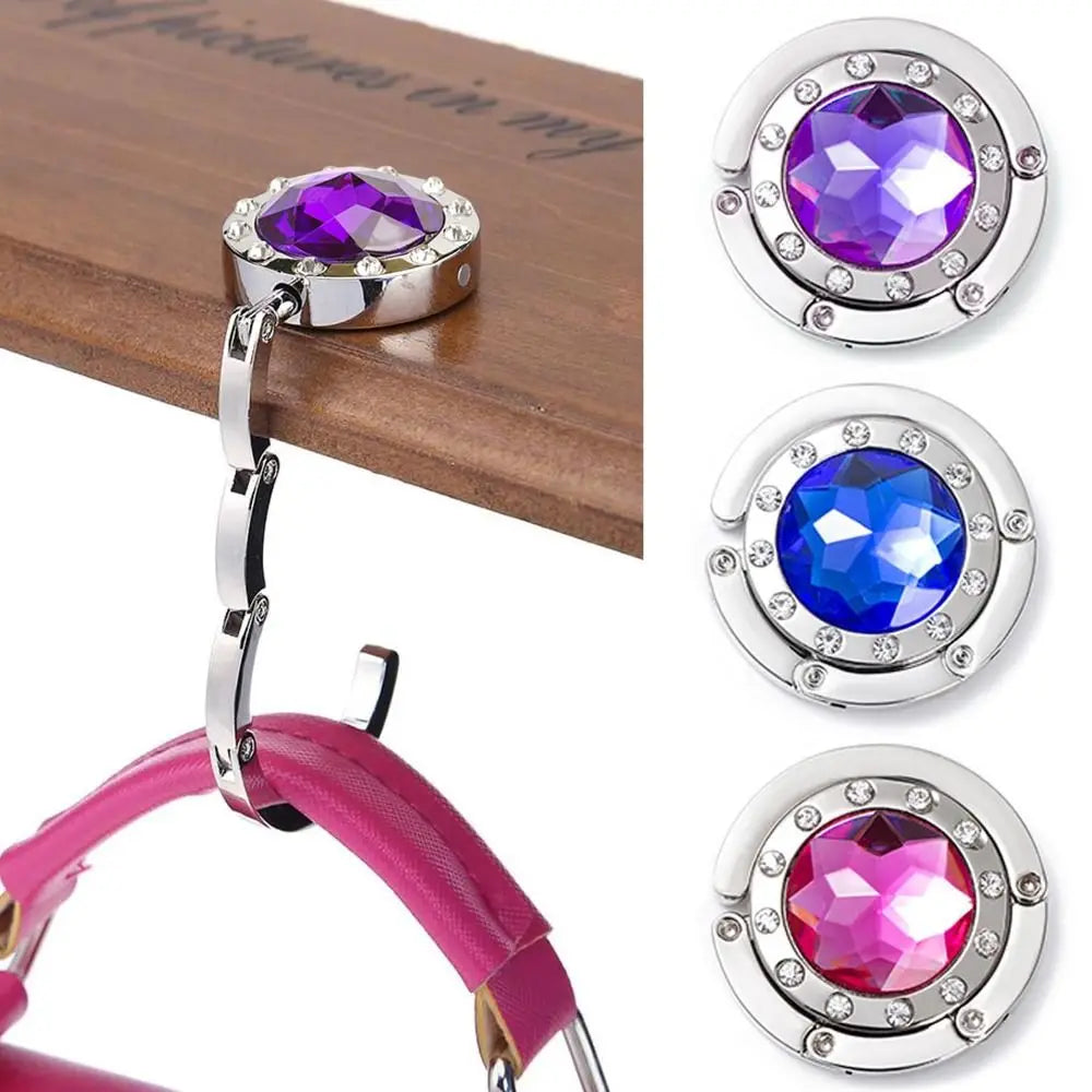 Foldable Metal Handbag Hanger – Portable Table Bag Hook