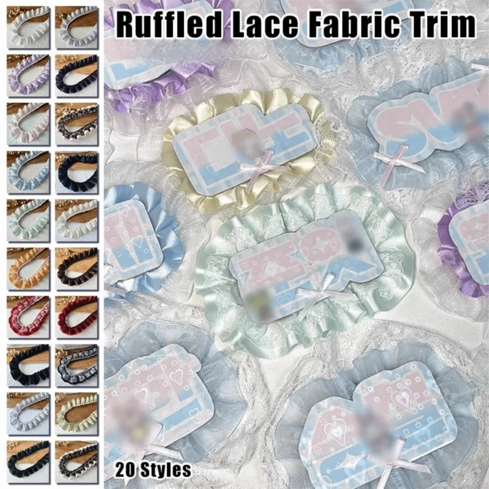 3m Pleated Ruffle Lace Ribbon Trim – Polyester Sewing Trim