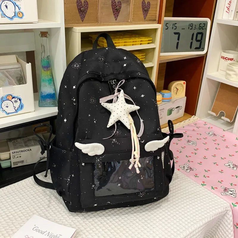 Nixie Star Pattern Backpack Women – Korean Style 20–35L