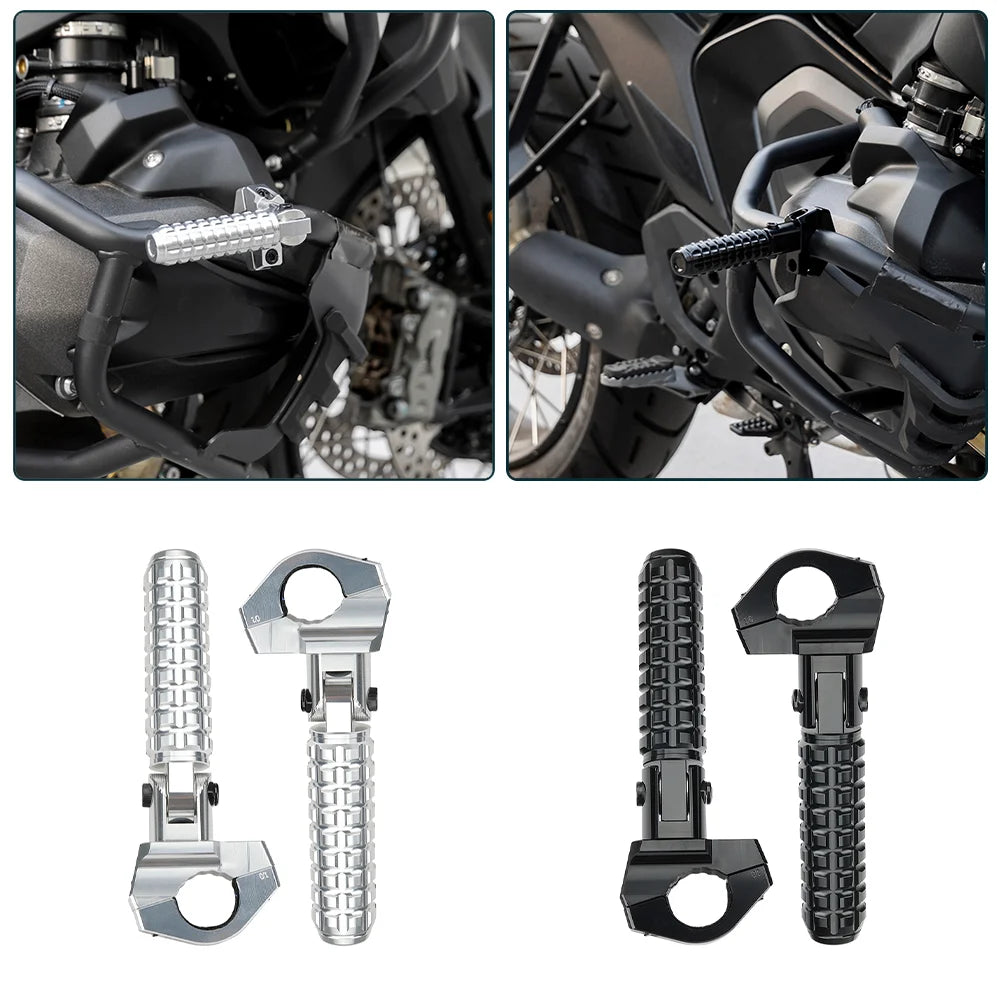 Universal Motorcycle Crashbar Footpegs 22-32mm CNC Aluminum Motorcycle Footpegs Nixie
