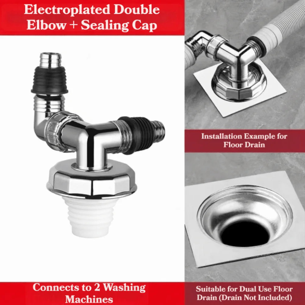 3-Way Washing Machine Drain Cover Odor-Proof Universal Adapter Drain Cover Adapter Nixie D