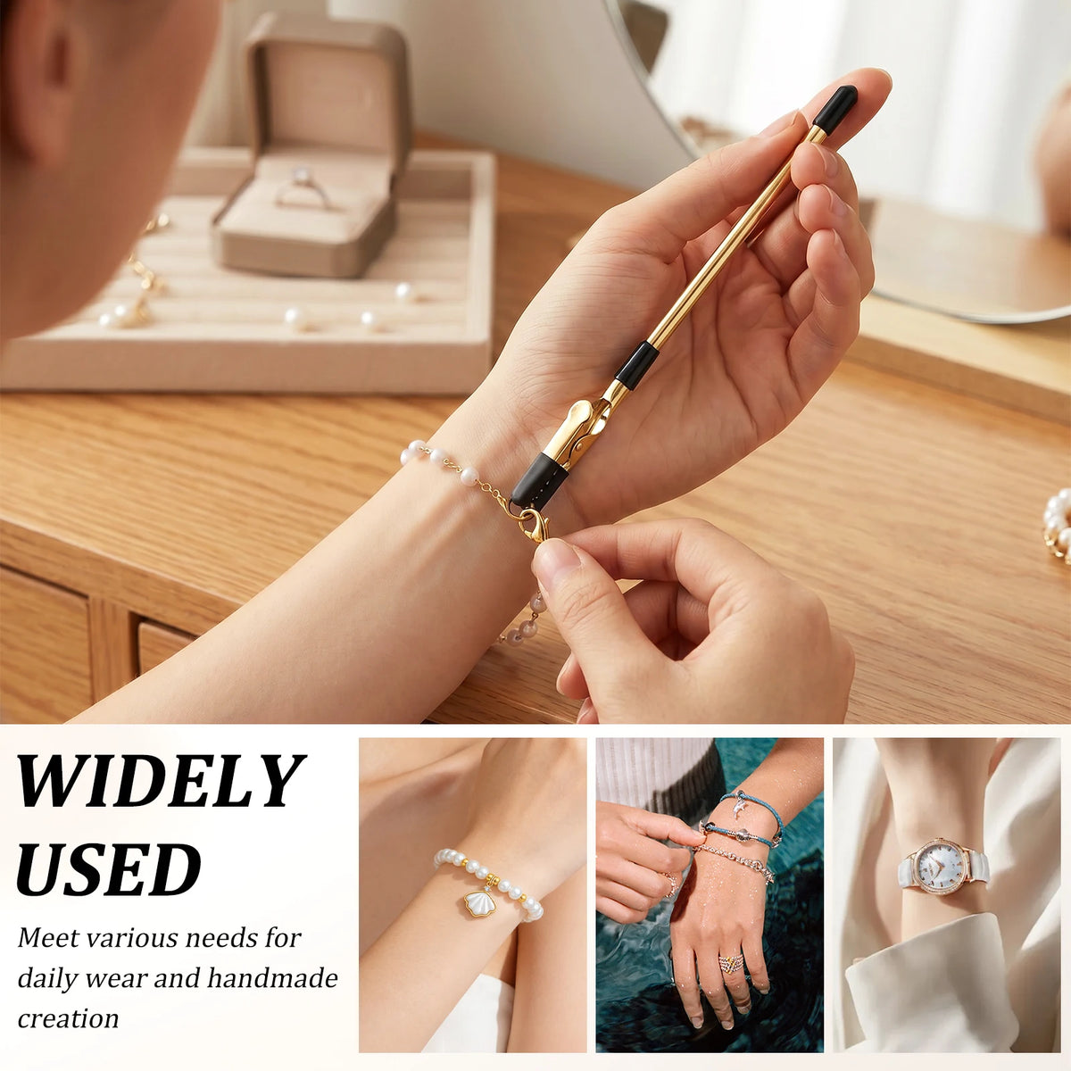 Bracelet Helper Tool – One-Handed Clasp Fastener Aid Jewelry Wearing Aid Nixie