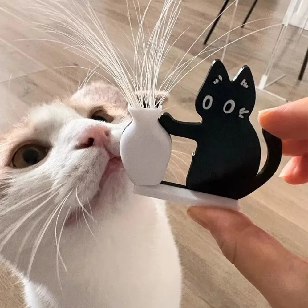 Acrylic Magnetic Black Cat Vase Ornament | Fridge & Desk Décor Cat Décor Ornament Nixie
