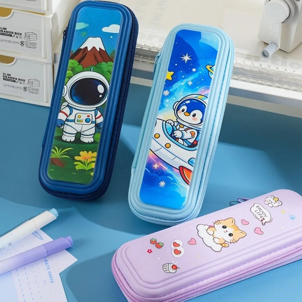 Cartoon Hard Shell Pencil Case – Large Capacity Stationery Box