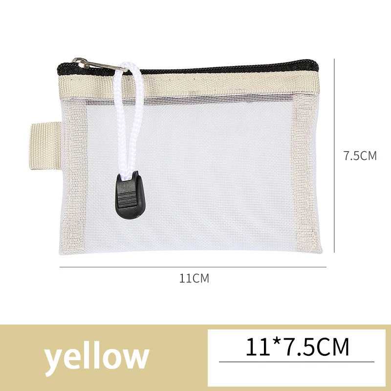 Mini Mesh Zipper Bag – Nylon Card, Coin & Pouch Organizer
