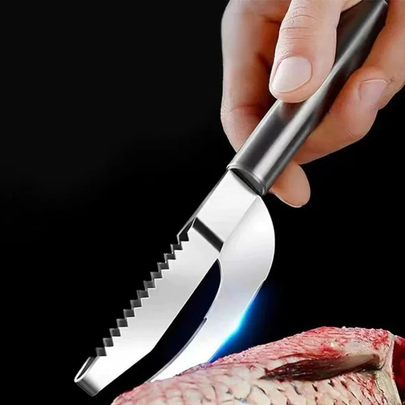 2-in-1 Stainless Steel Fish Scaler & Cutter Kitchen Tool Fish Cleaning Tool Nixie
