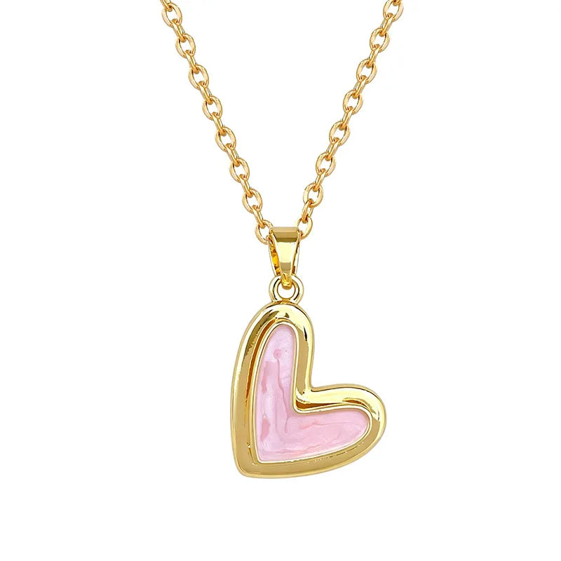 Luxury Heart Pendant Necklace | Gold Stainless Steel Choker Pendant Necklace Nixie