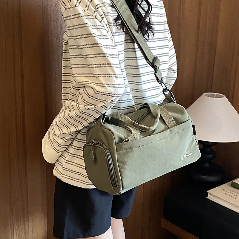Japanese Minimalist Large Canvas Shoulder Tote Bag | Unisex Canvas Shoulder Tote Nixie