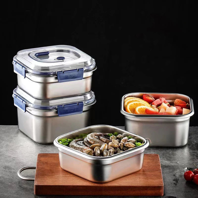 Stainless Steel Lunch Box Bento Food Container with Lid & Handle Stainless Lunch Box Nixie