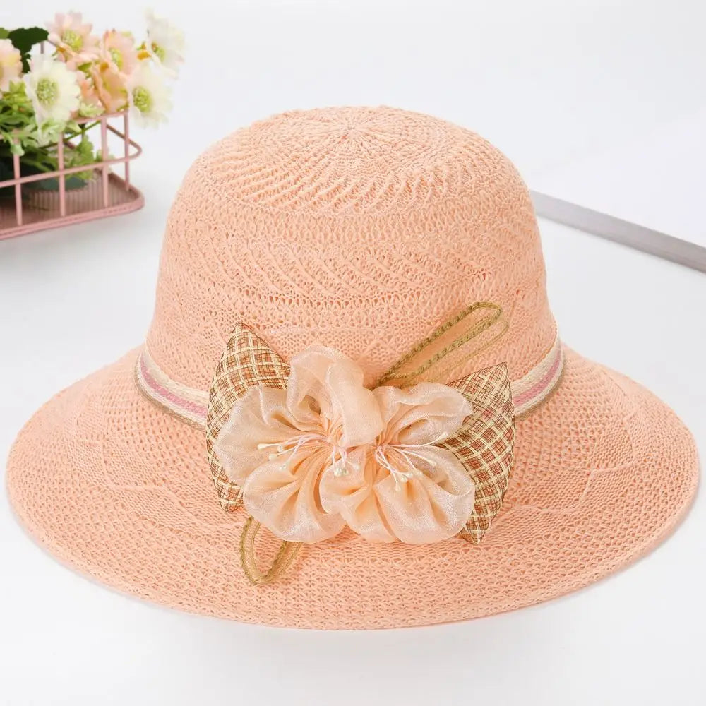 Women's Wide Brim Foldable Straw Sun Hat – Floral Beach Straw Sun Hat Nixie
