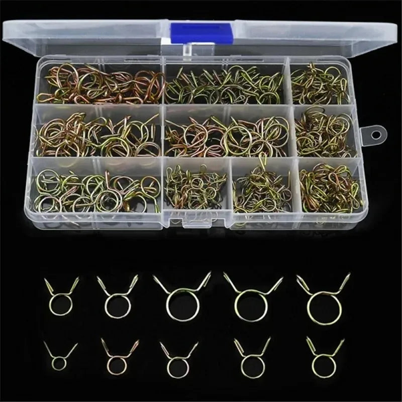 250/126PCS Spring Hose Clips 5–14mm Fuel Pipe Clamps Motorcycle Hose Clamp Set Nixie