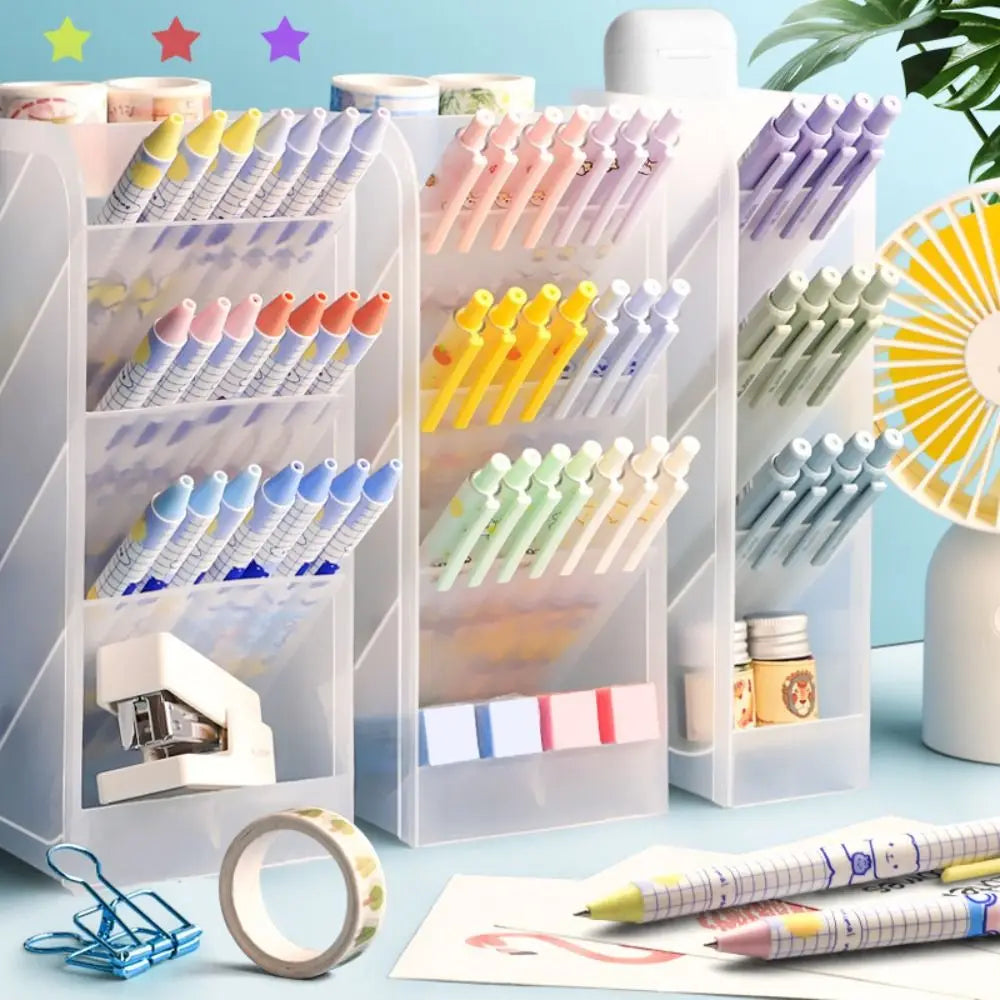 Diagonal Pen Holder Large Capacity Desktop Organizer Multi-Size