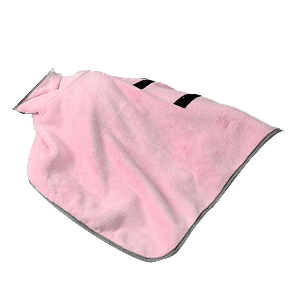 Microfiber Pet Bath Robe – Fast Drying Dog & Cat Towel Wrap Pet Drying Robe Nixie Pink-M