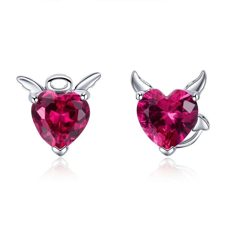 Multicolor CZ Stud Earrings – Hypoallergenic Women's Jewelry Stud Earrings Nixie Red
