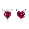 Multicolor CZ Stud Earrings – Hypoallergenic Women's Jewelry Stud Earrings Nixie Red