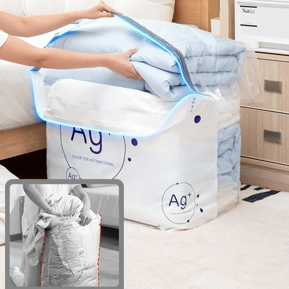 Antibacterial Vacuum Storage Bags No Pump | Large PA+PE
