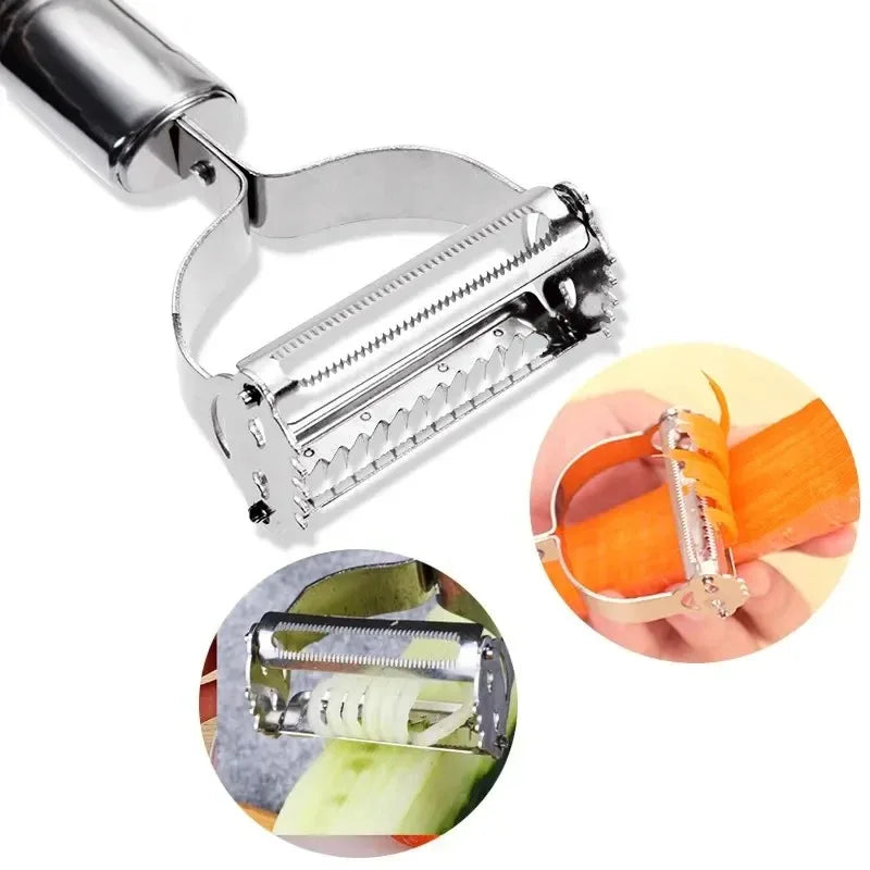 Stainless Steel Julienne Peeler & Grater – 2-in-1 Kitchen Tool Julienne Peeler Grater Nixie Default Title