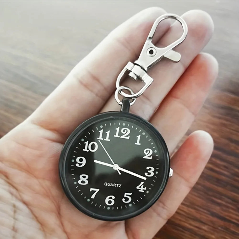 Mini Quartz Pocket Watch Keyring & Necklace Pendant – Unisex Pocket Watch Nixie