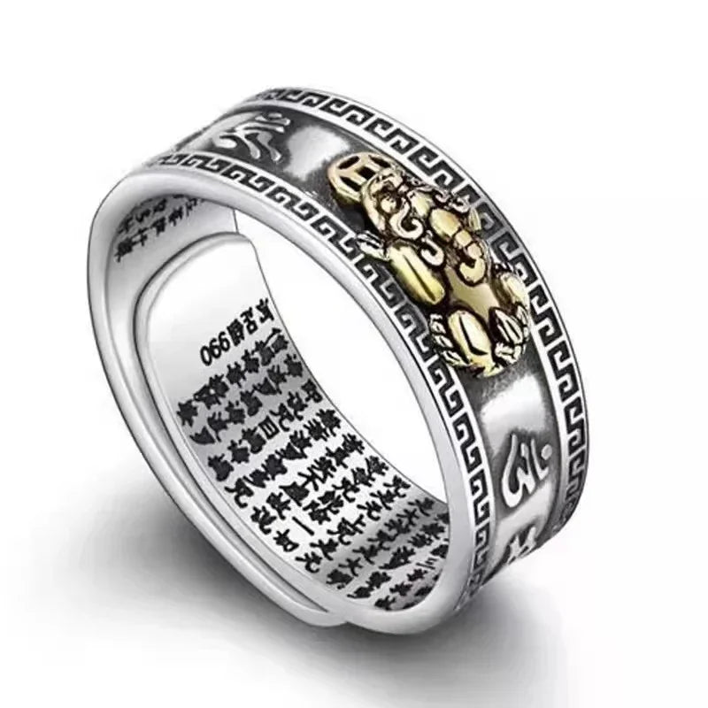 Vintage Pixiu Feng Shui Statement Ring – Men's Silver Ring