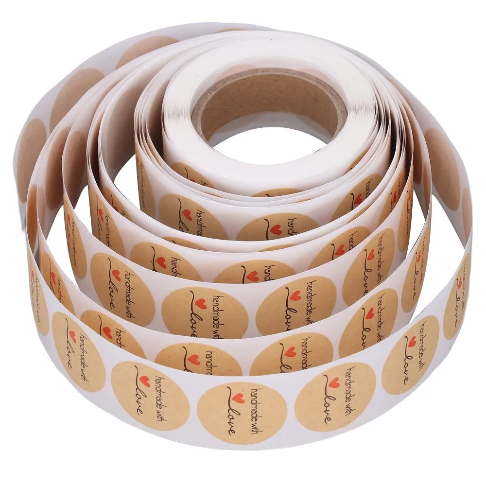Kraft Paper Round Label Stickers 500 Pcs – Handmade Tags Kraft Label Stickers Nixie