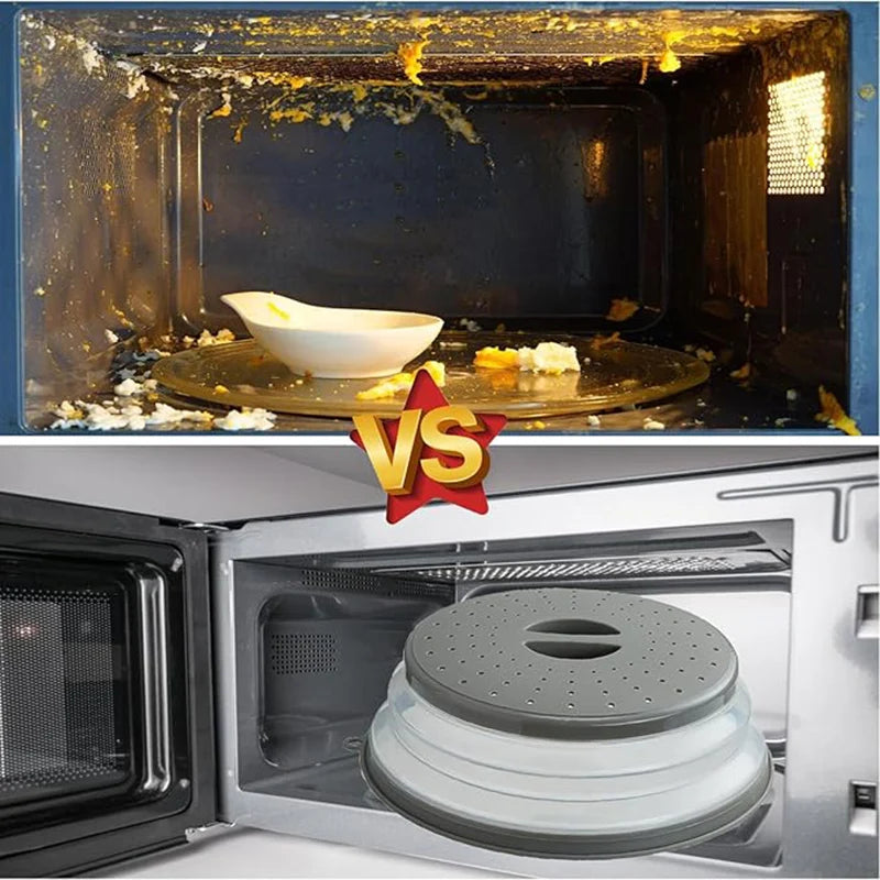 Foldable Microwave Splash Guard Cover – BPA-Free, Vented Microwave Cover Lid Nixie