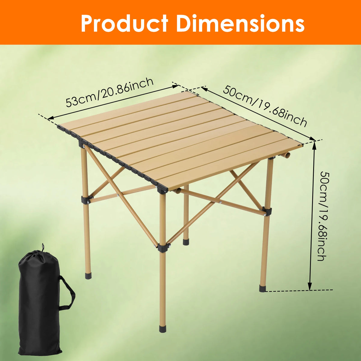 Portable Egg Roll Folding Camping Table | Carbon Steel Frame Folding Camping Table Nixie Style B small