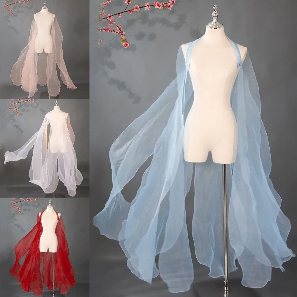 Organza Fairy Dance Cape Ancient-Style Cloak with Shoulder Strap Dance Costume Cape Nixie