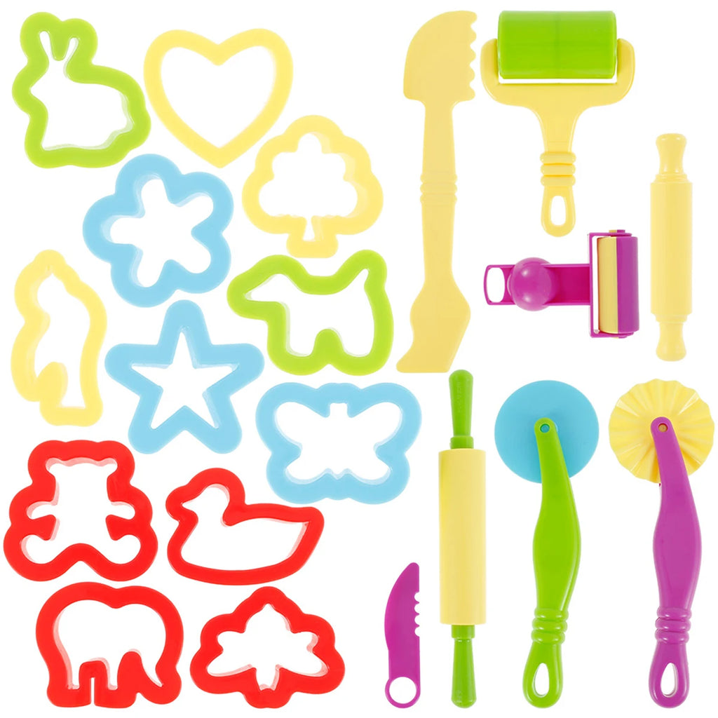 Kids Play Dough Tool Kit – Animal Molds, Cutters & Rolling Pins Kids Clay Tool Kit Nixie Style 1