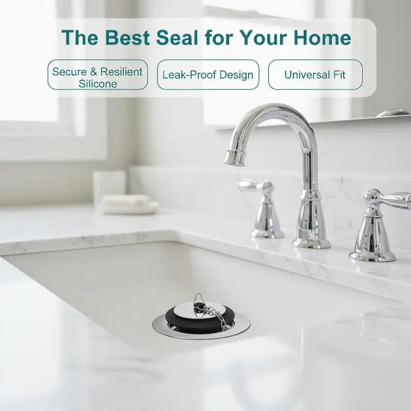 Stainless Steel Sink Stopper with Chain – Leak-Proof Drain Sink Drain Stopper Nixie