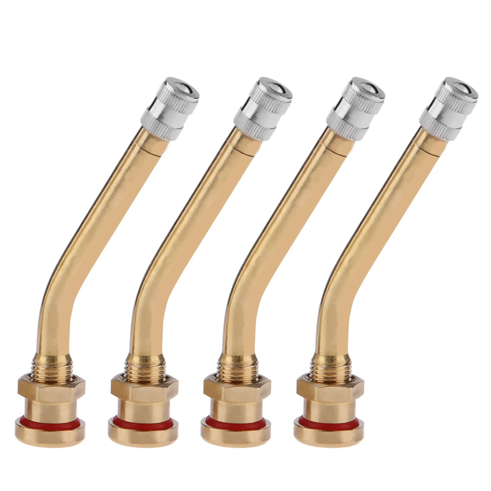 4pcs Brass Truck Tire Valve Stems & Inflation Connectors Tire Valve Stems Nixie as show