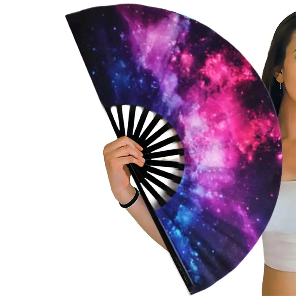 Glow in the Dark Folding Fan – Rainbow Festival Party Fan