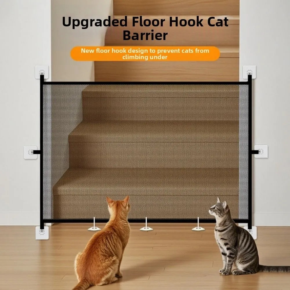 Retractable Mesh Pet Safety Gate – Folding Dog Barrier Fence