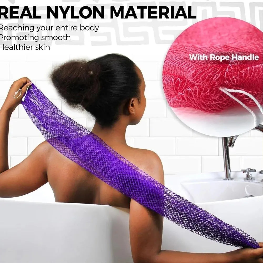 Ultra-Long Silver-Ion Back Exfoliating Scrubber Washcloth