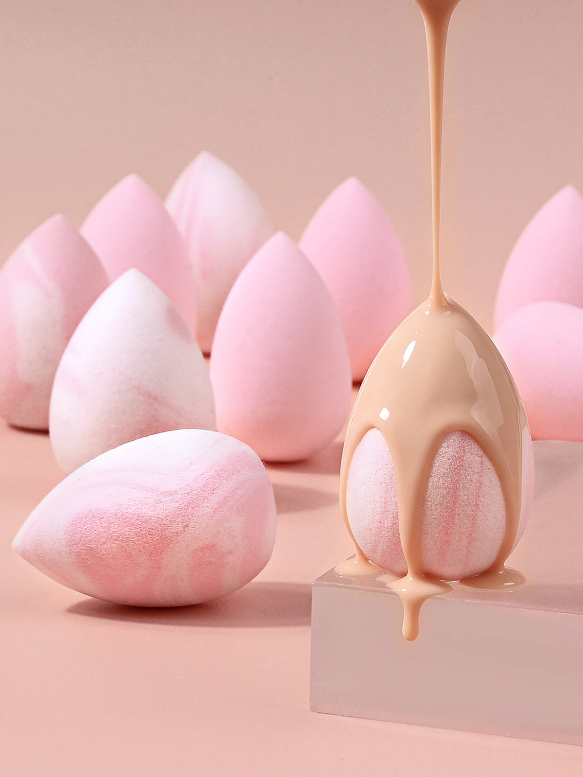 Mini Pink Beauty Sponges 10-Pack – Blend Foundation & Powder
