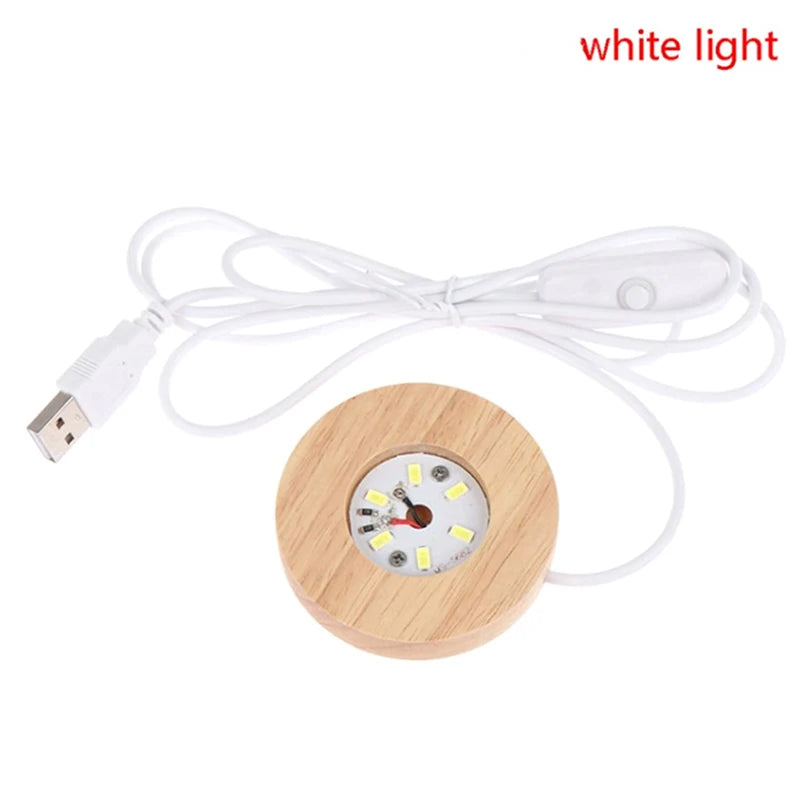Wooden LED Light Display Base for Crystal Ball & Night Lamp