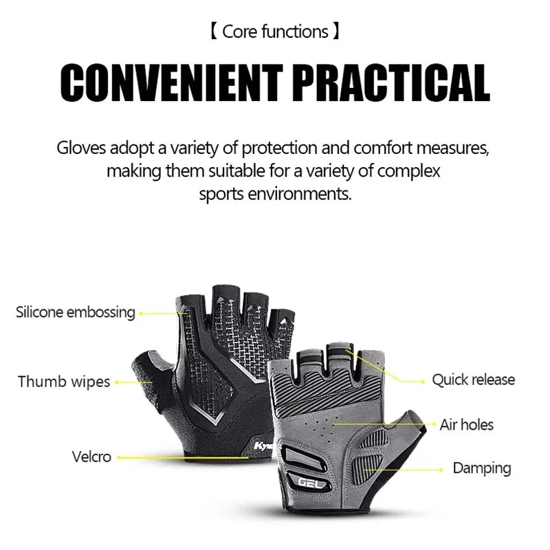 Nixie Half-Finger Cycling Gloves – Shock-Absorbing Silicone Cycling Gloves Nixie