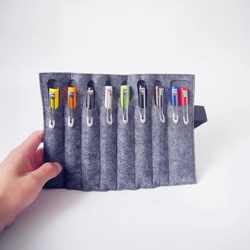 Felt Roll-Up Pen Case – 12-Slot Portable Pen Organizer Roll-Up Pen Case Nixie