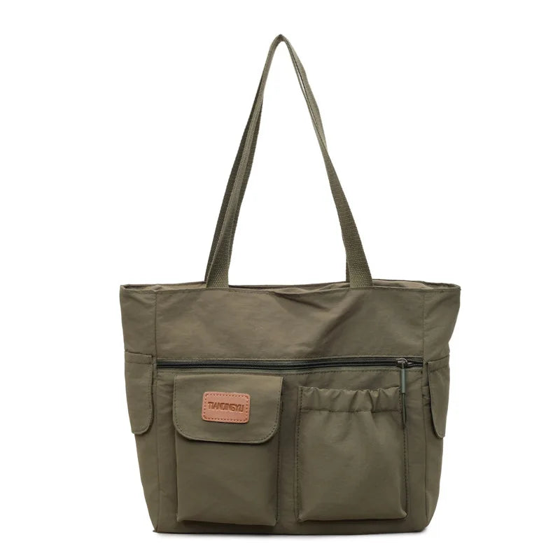 Nixie Large Nylon Tote Bag – Women's Casual Shoulder Bag Women's Tote Bag Nixie Green