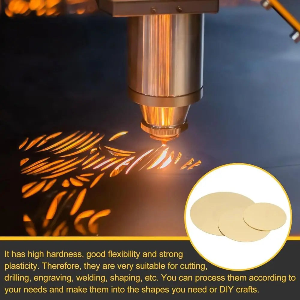 Brass Round Disc Plates 50–100mm | H62 DIY Metal Circles Brass Metal Disc Nixie